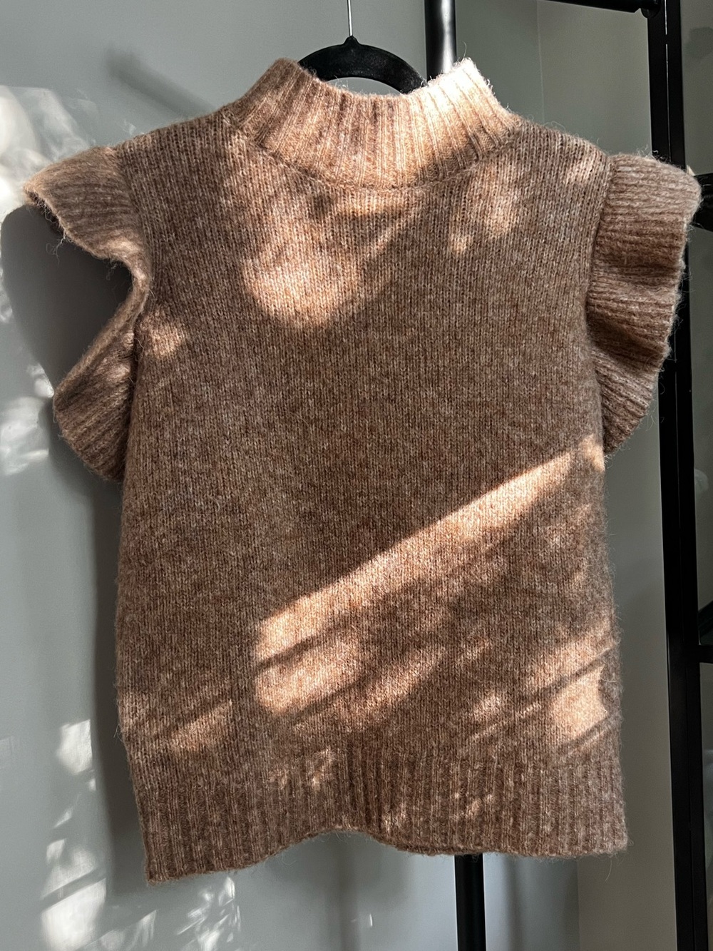 Zara Sleeveless Knit Top in Light Brown